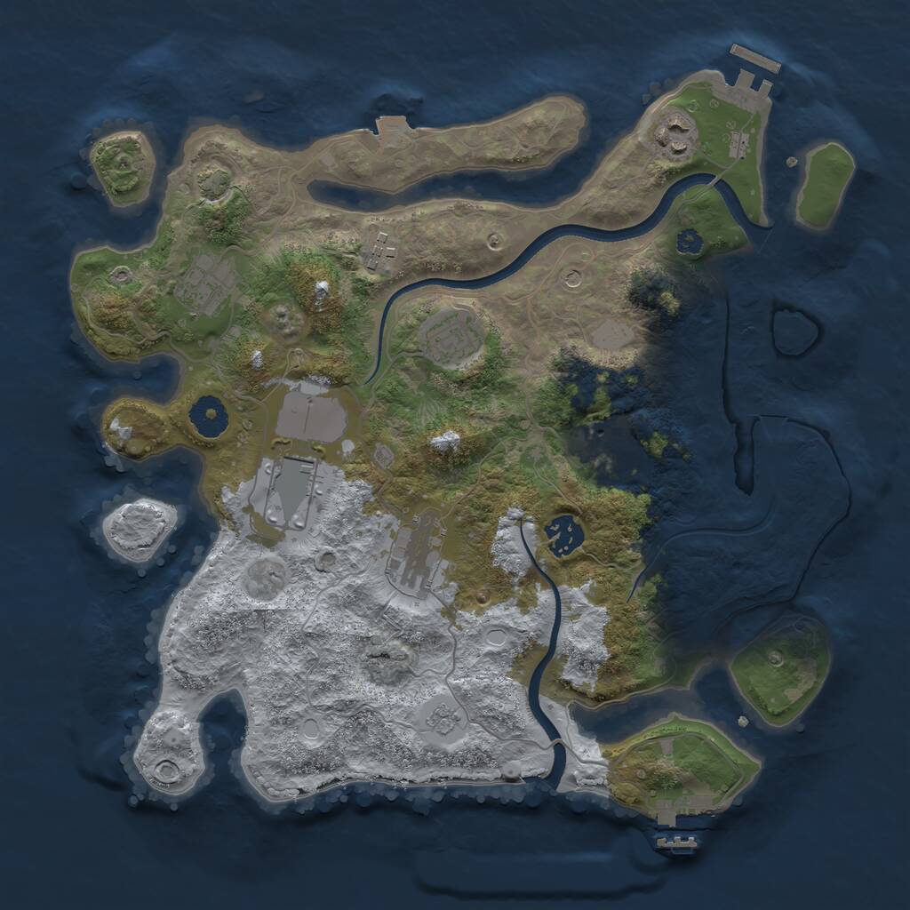 Rust Map: Procedural Map, Size: 3500, Seed: 91201817, 14 Monuments