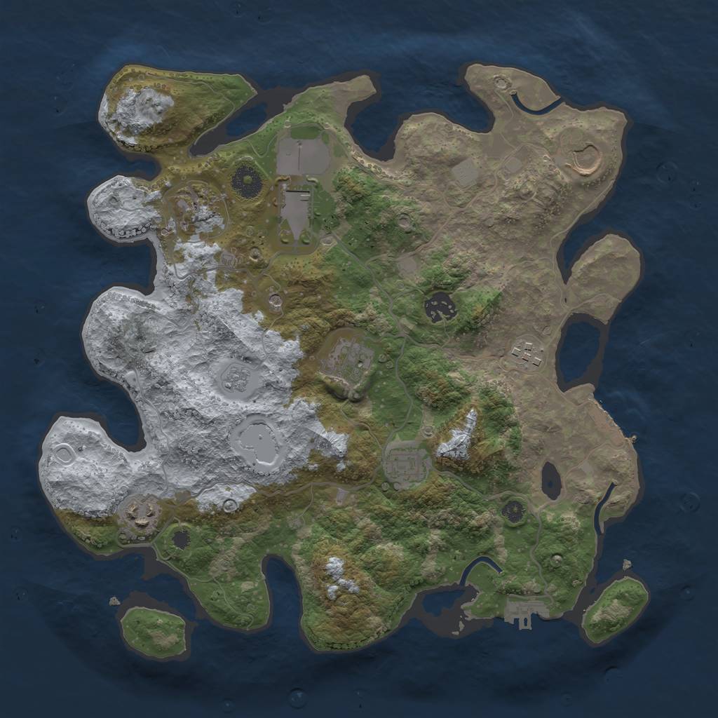 Rust Map: Procedural Map, Size: 3500, Seed: 81517148, 17 Monuments
