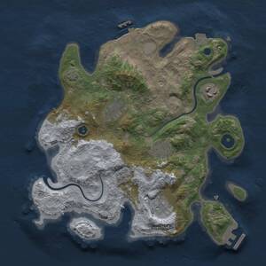 Thumbnail Rust Map: Procedural Map, Size: 3000, Seed: 8888, 11 Monuments