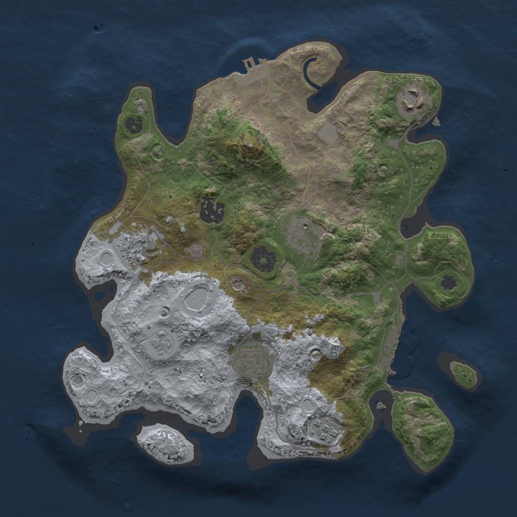 Rust Map: Procedural Map, Size: 3000, Seed: 8888, 15 Monuments