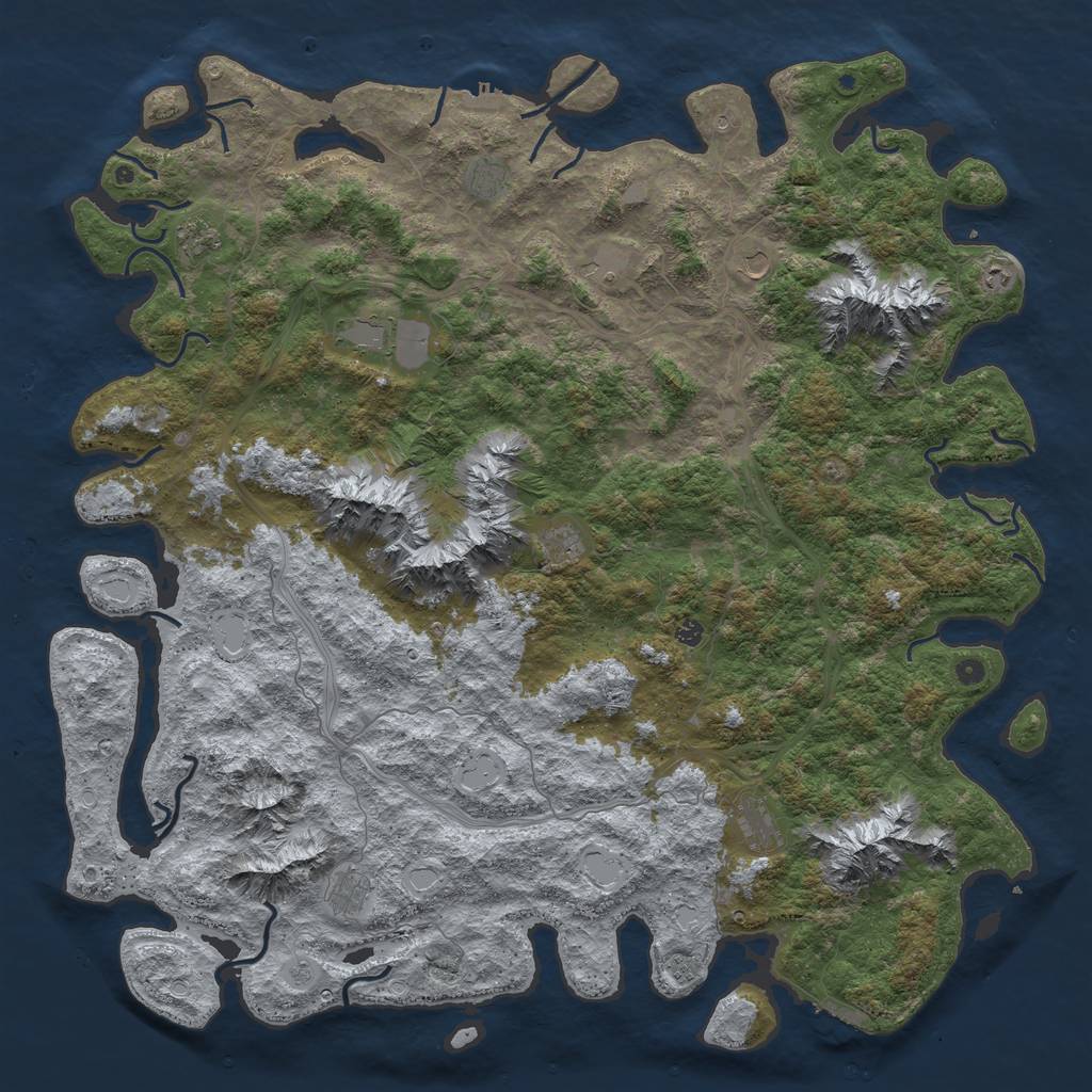 Rust Map: Procedural Map, Size: 6000, Seed: 32218, 20 Monuments