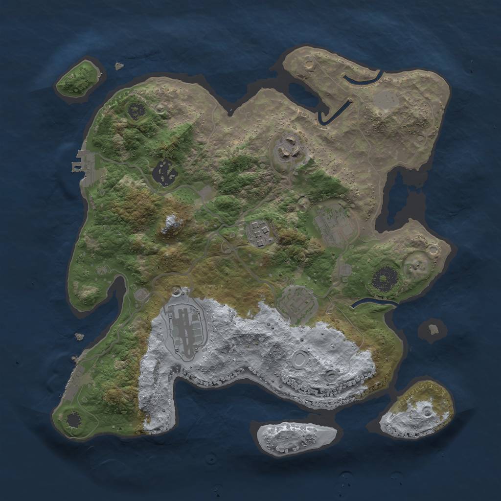 Rust Map: Procedural Map, Size: 3000, Seed: 31970365, 13 Monuments