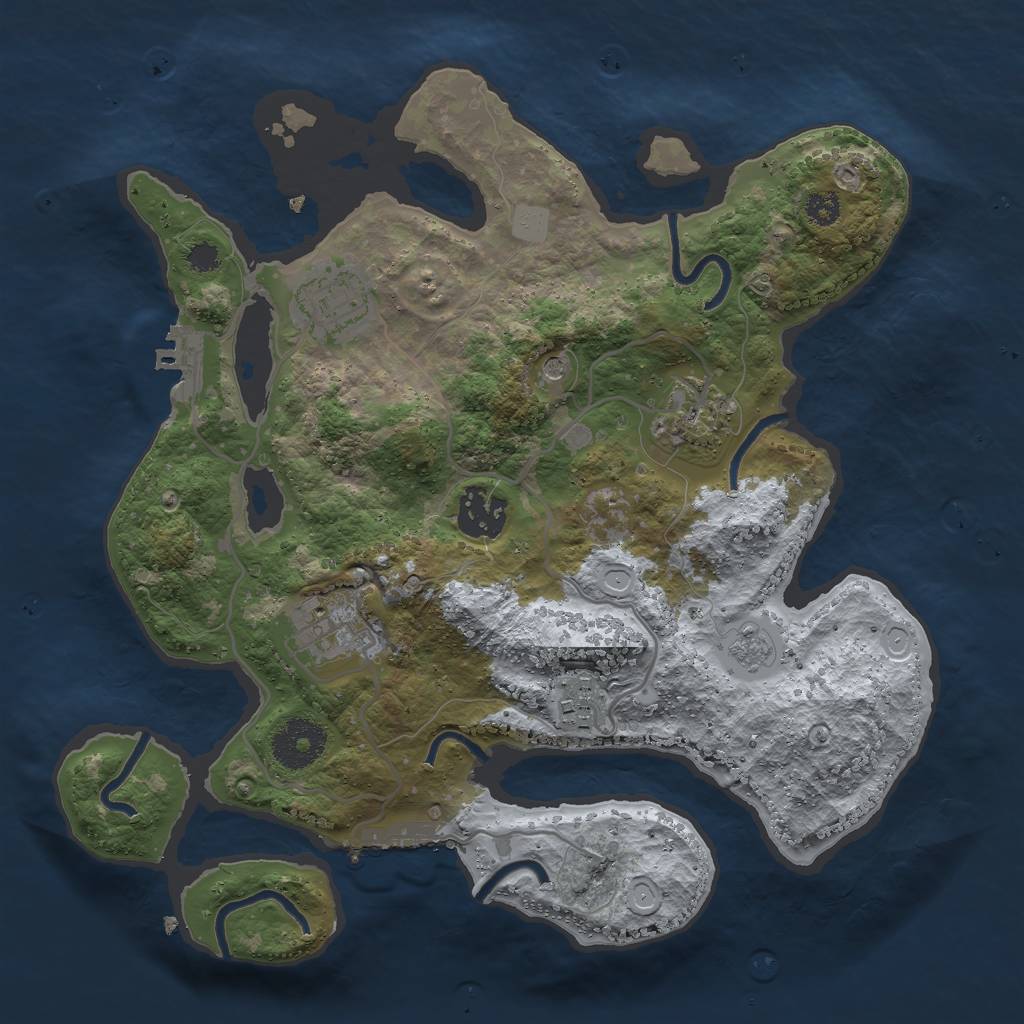Rust Map: Procedural Map, Size: 3000, Seed: 57829286, 14 Monuments