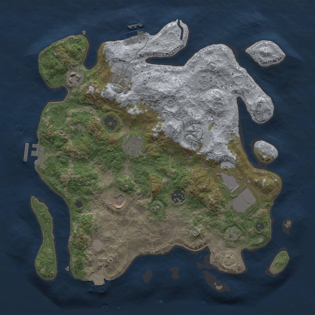 Rust Map: Procedural Map, Size: 3500, Seed: 3012001, 13 Monuments