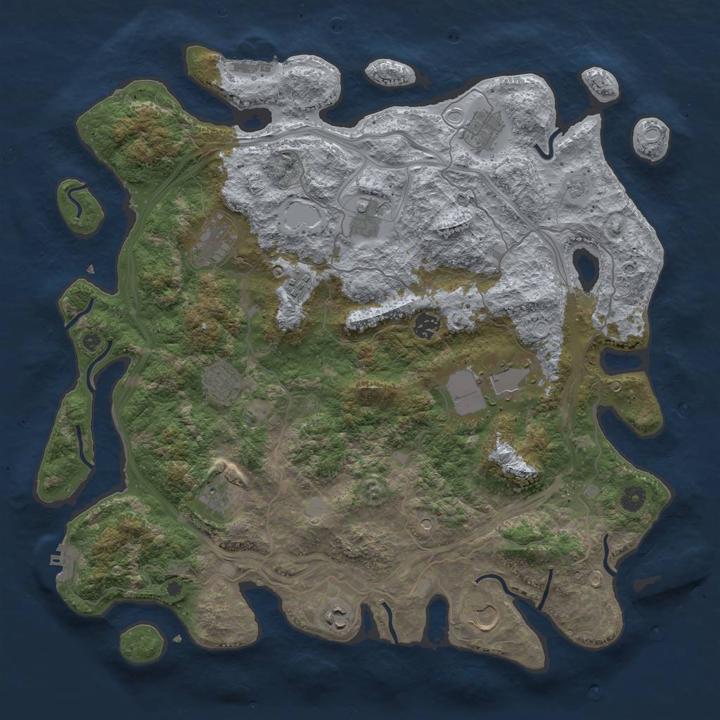Rust Map: Procedural Map, Size: 4250, Seed: 6424, 19 Monuments