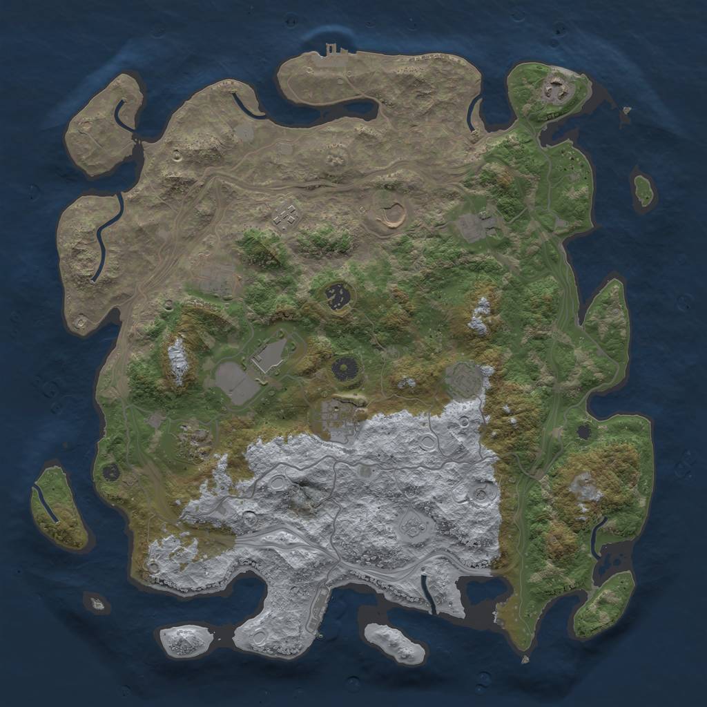 Rust Map: Procedural Map, Size: 4250, Seed: 2262, 19 Monuments