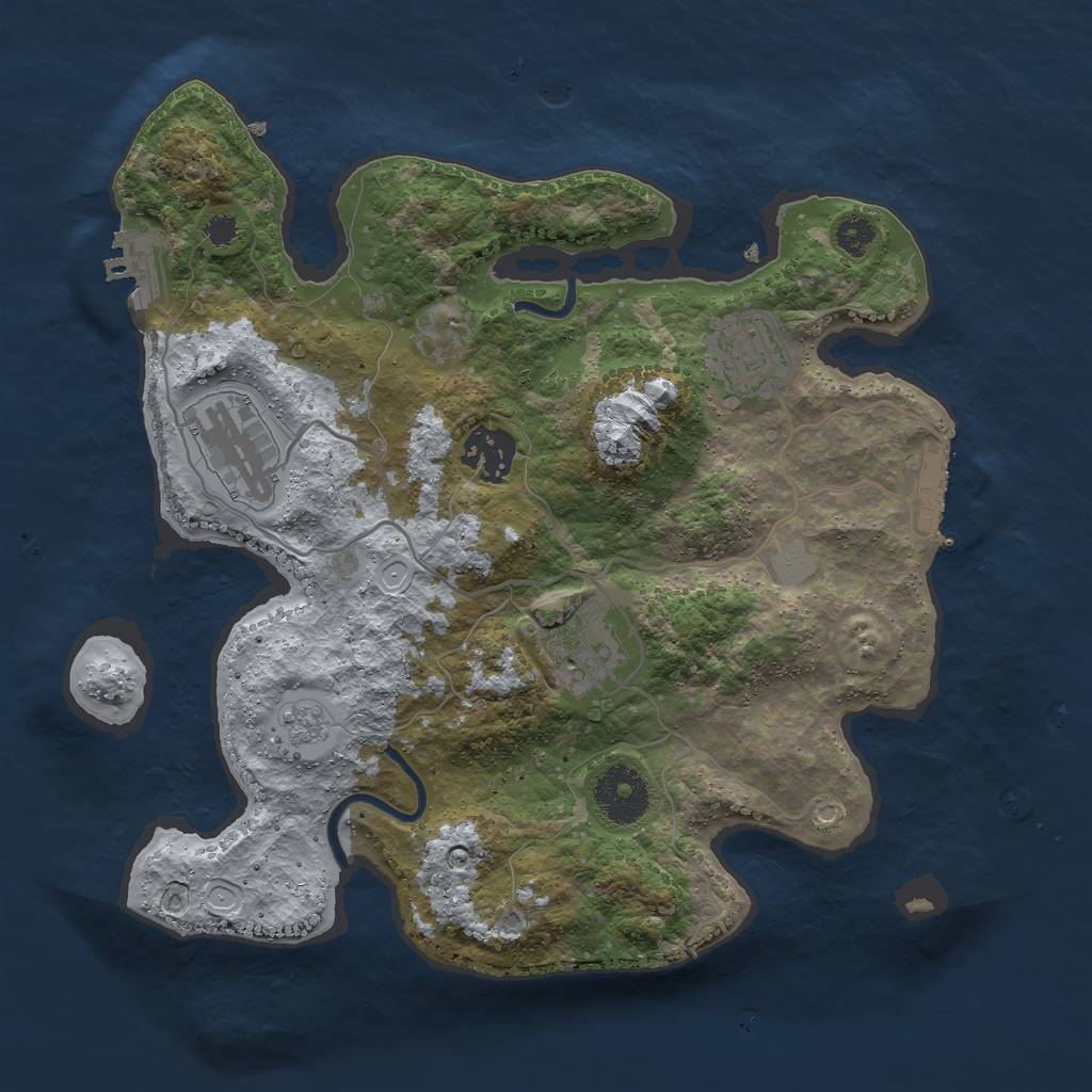 Rust Map: Procedural Map, Size: 3000, Seed: 226113129, 12 Monuments