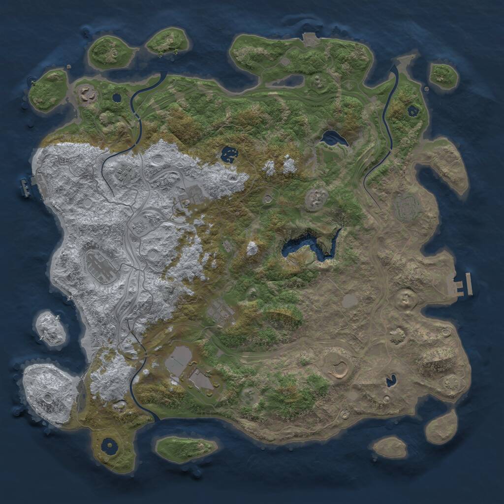 Rust Map: Procedural Map, Size: 4498, Seed: 25000, 15 Monuments