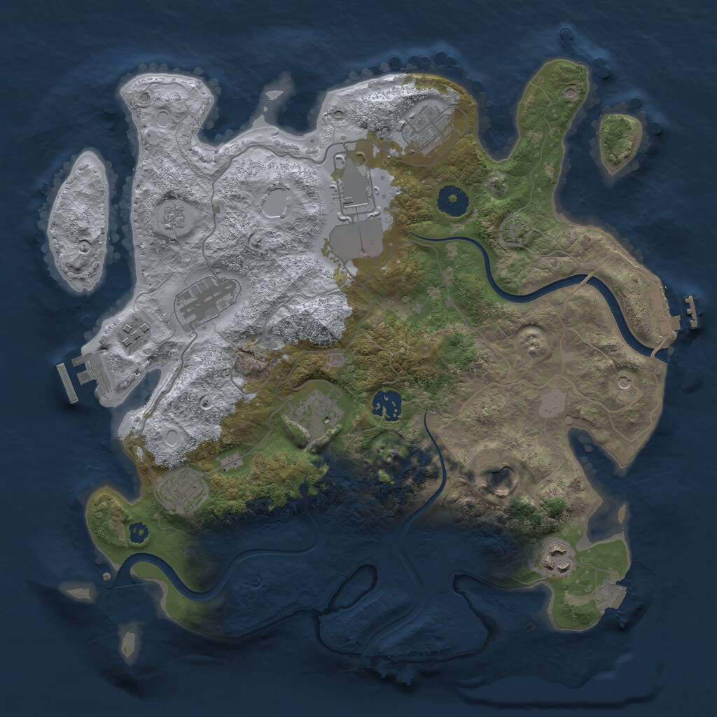 Rust Map: Procedural Map, Size: 3500, Seed: 53580620, 15 Monuments