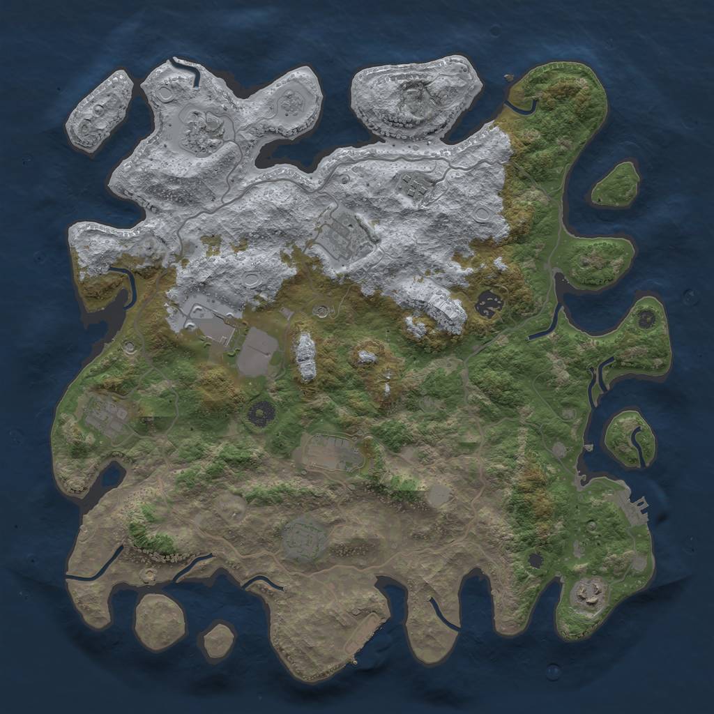 Rust Map: Procedural Map, Size: 4000, Seed: 397433799, 18 Monuments