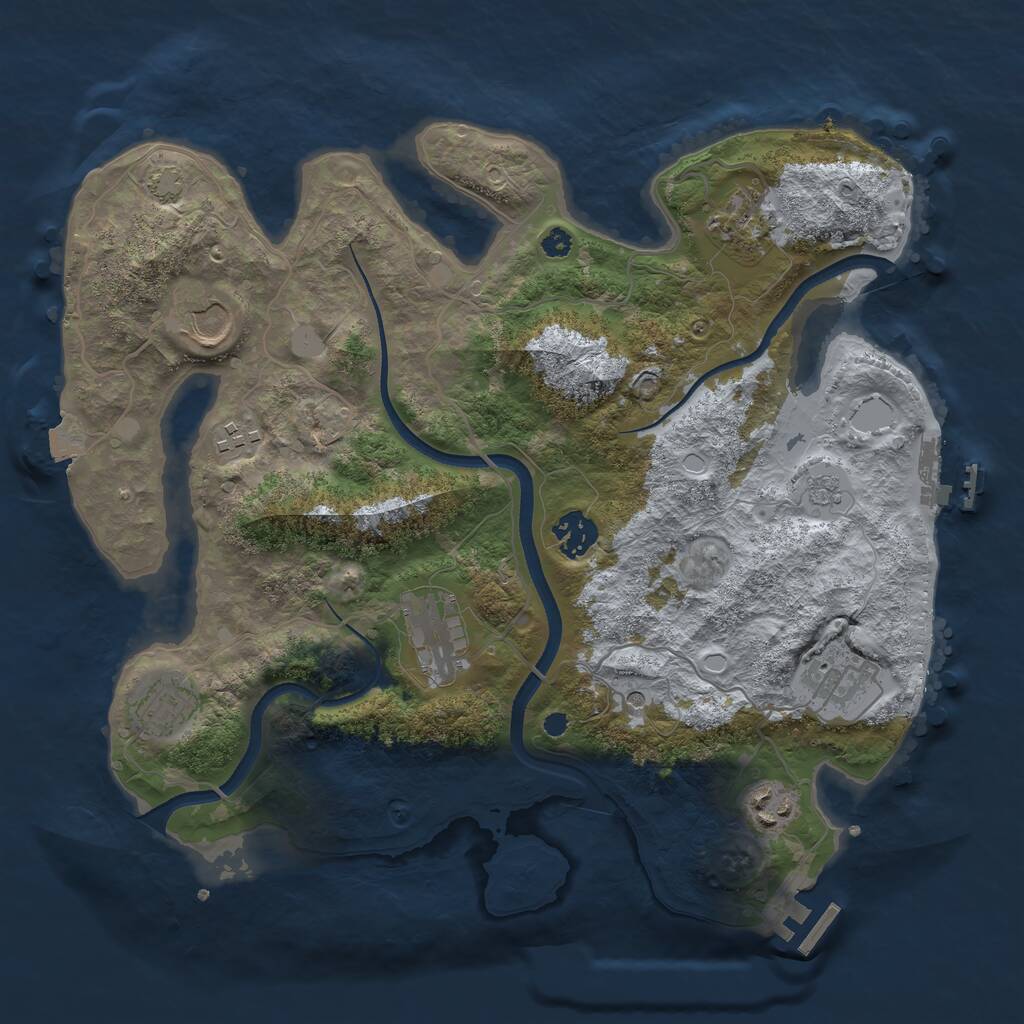 Rust Map: Procedural Map, Size: 3500, Seed: 96777183, 14 Monuments