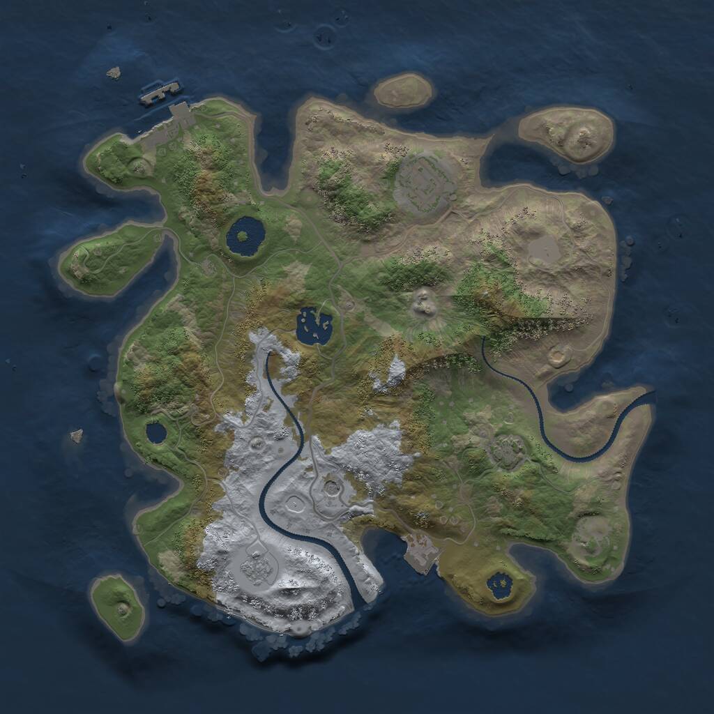 Rust Map: Procedural Map, Size: 2800, Seed: 1146653076, 7 Monuments