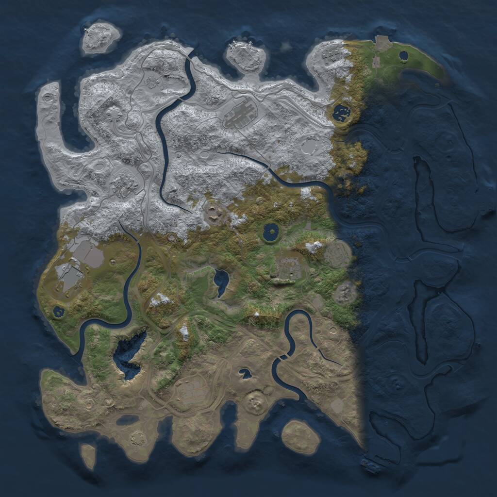 Rust Map: Procedural Map, Size: 4400, Seed: 1866910634, 15 Monuments