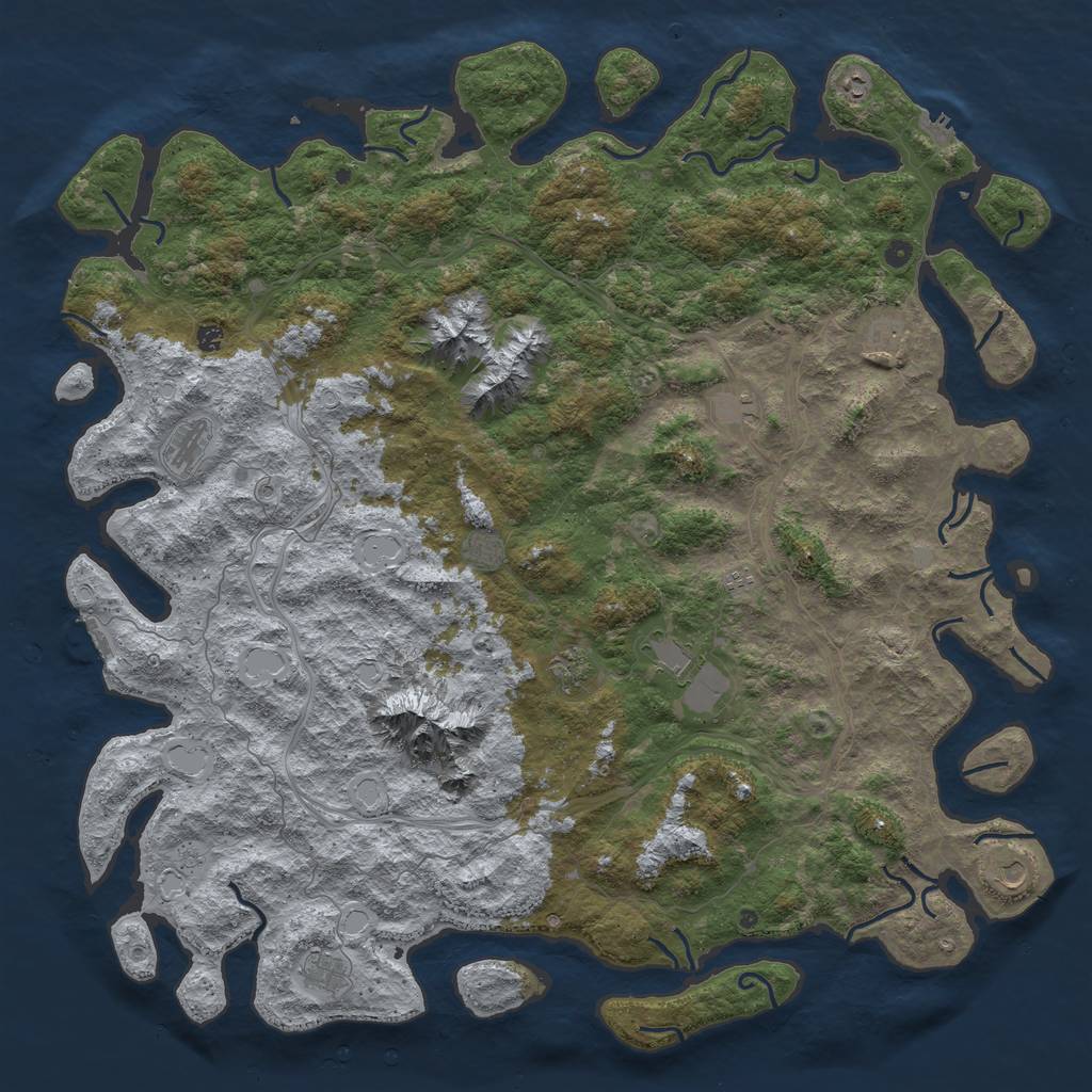 Rust Map: Procedural Map, Size: 6000, Seed: 608, 20 Monuments