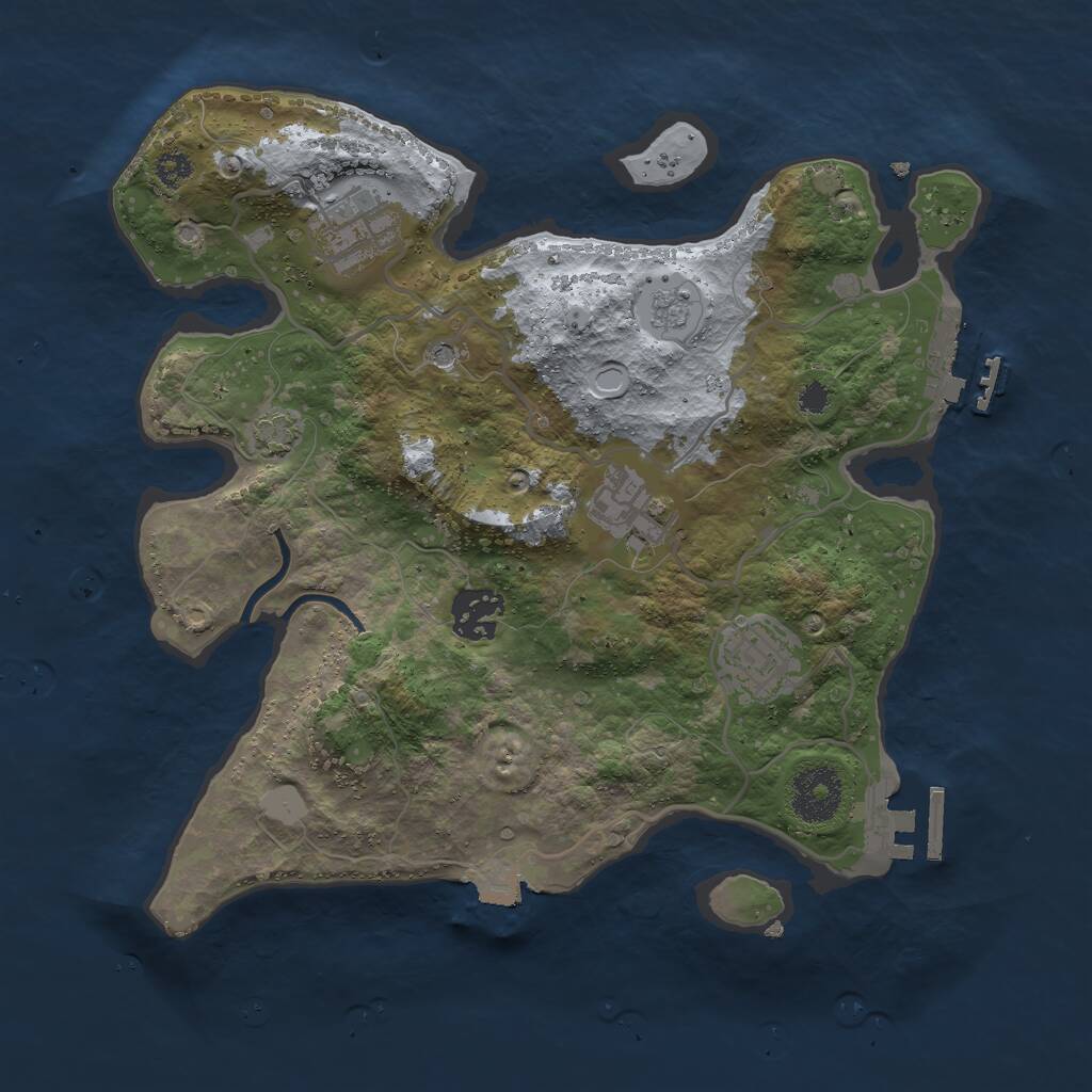 Rust Map: Procedural Map, Size: 3000, Seed: 2450339, 10 Monuments