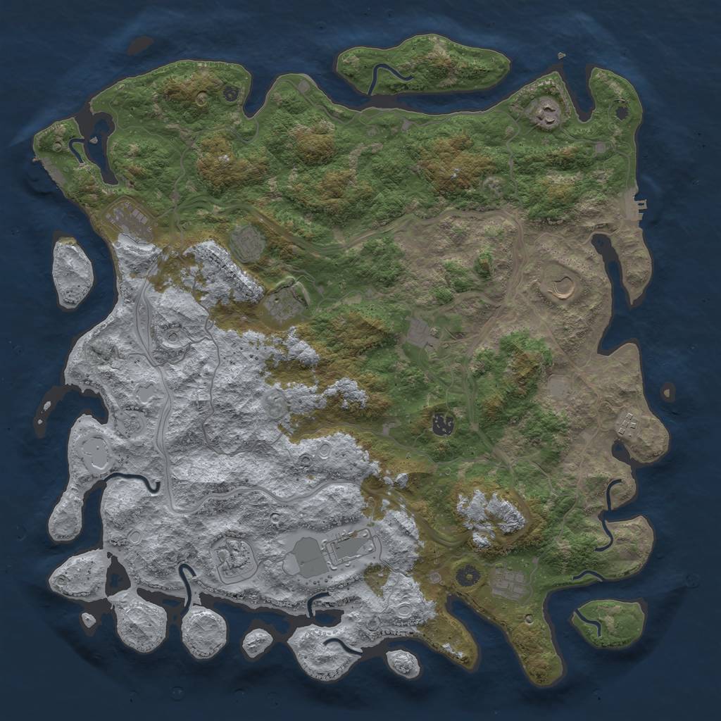 Rust Map: Procedural Map, Size: 4800, Seed: 72347239, 18 Monuments