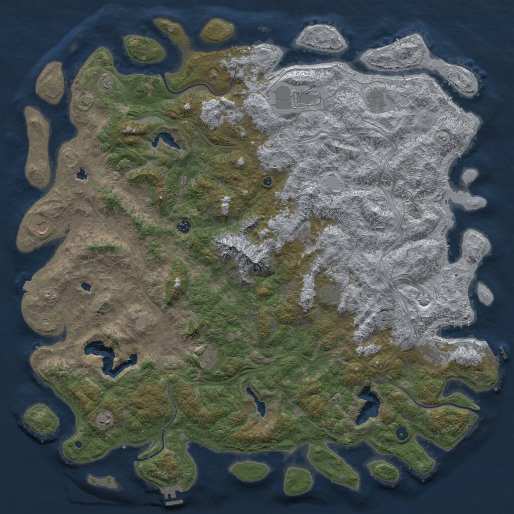 Rust Map: Procedural Map, Size: 6000, Seed: 300716328, 17 Monuments