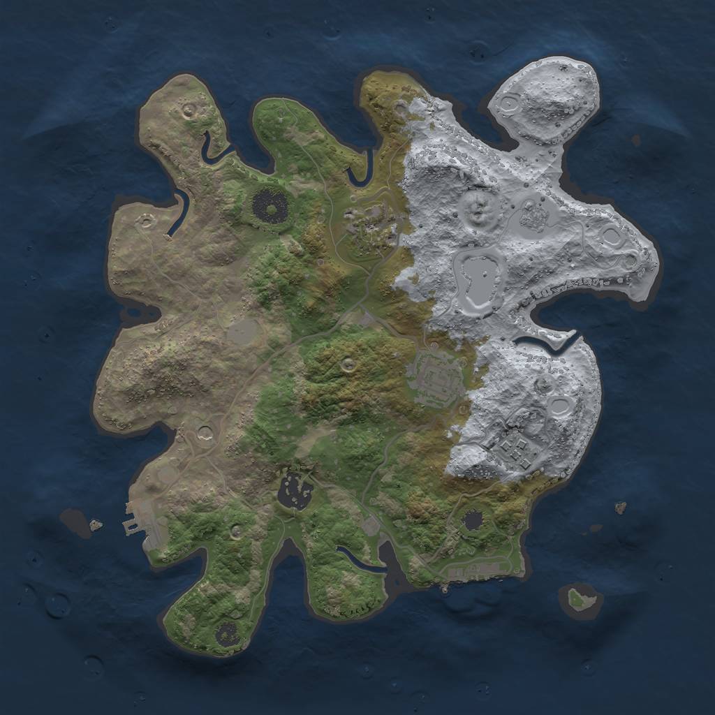 Rust Map: Procedural Map, Size: 3000, Seed: 76283, 13 Monuments