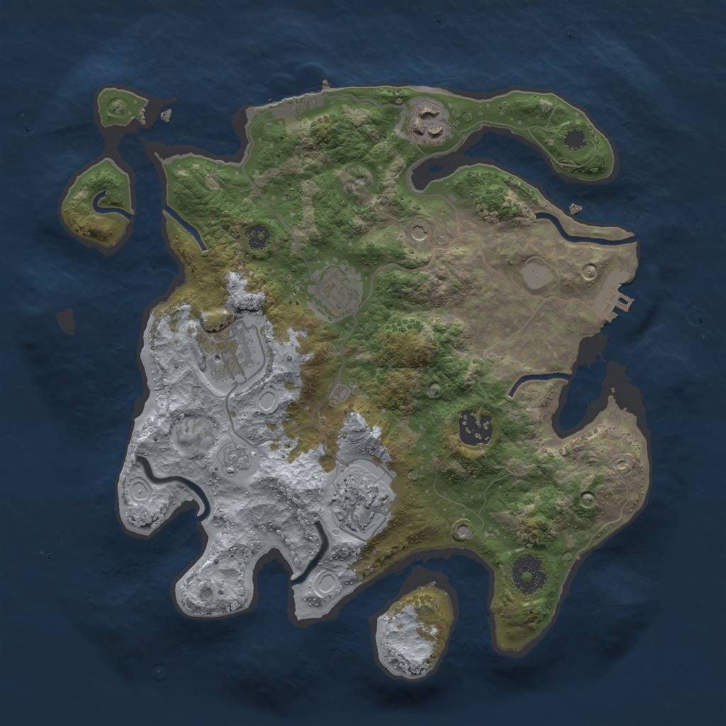 Rust Map: Procedural Map, Size: 3000, Seed: 395780508, 14 Monuments