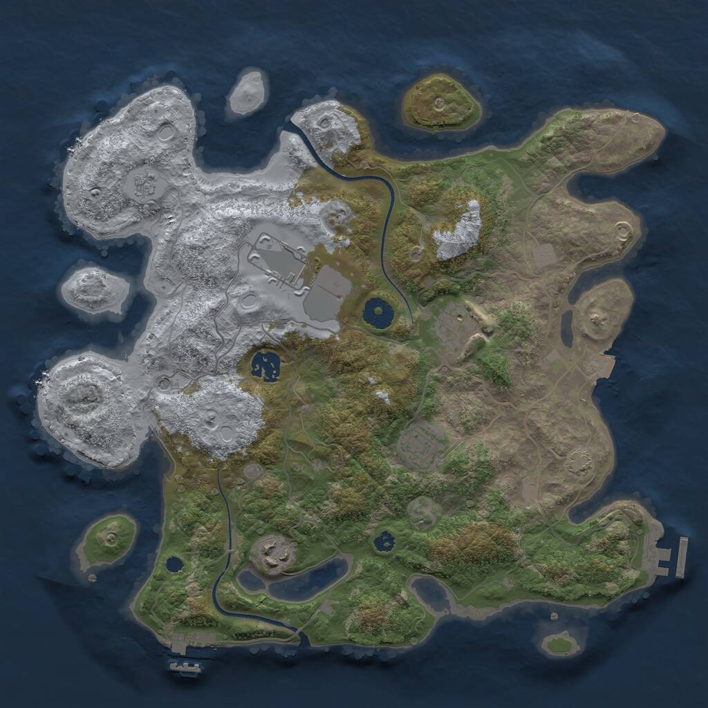 Rust Map: Procedural Map, Size: 3500, Seed: 47263662, 11 Monuments