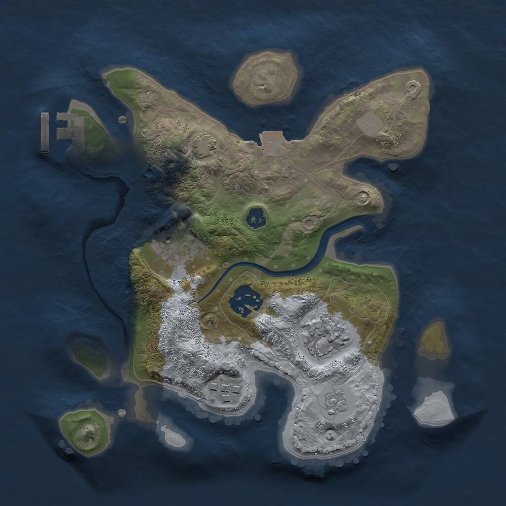 Rust Map: Procedural Map, Size: 2500, Seed: 271021, 8 Monuments