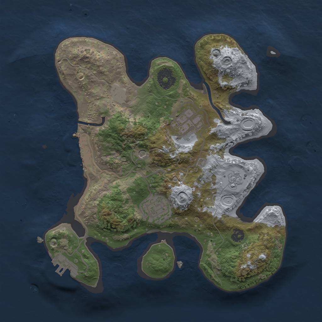 Rust Map: Procedural Map, Size: 2500, Seed: 317252723, 11 Monuments
