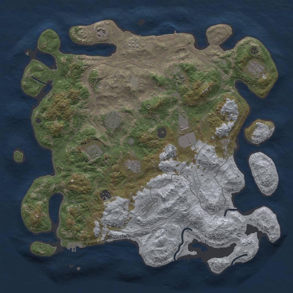 Rust Map: Procedural Map, Size: 4250, Seed: 87463, 19 Monuments