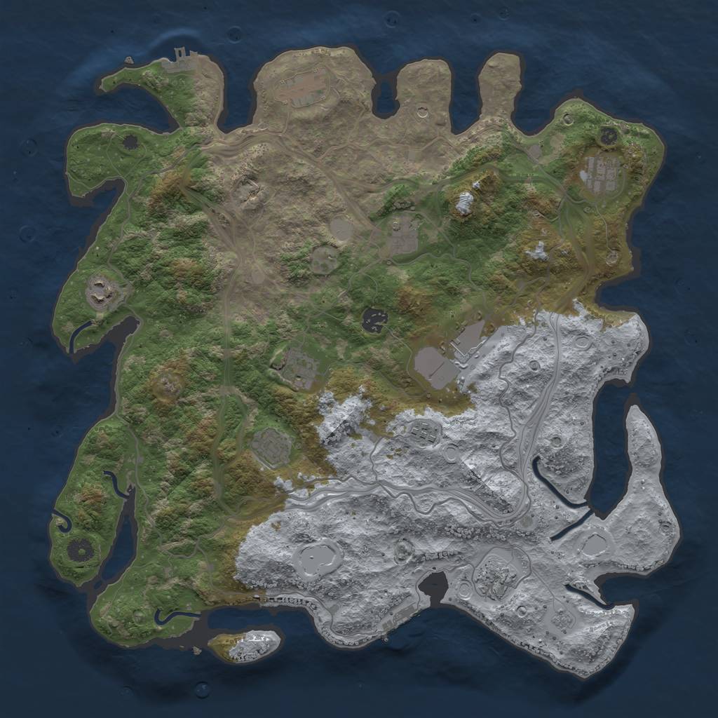 Rust Map: Procedural Map, Size: 4250, Seed: 22597, 19 Monuments