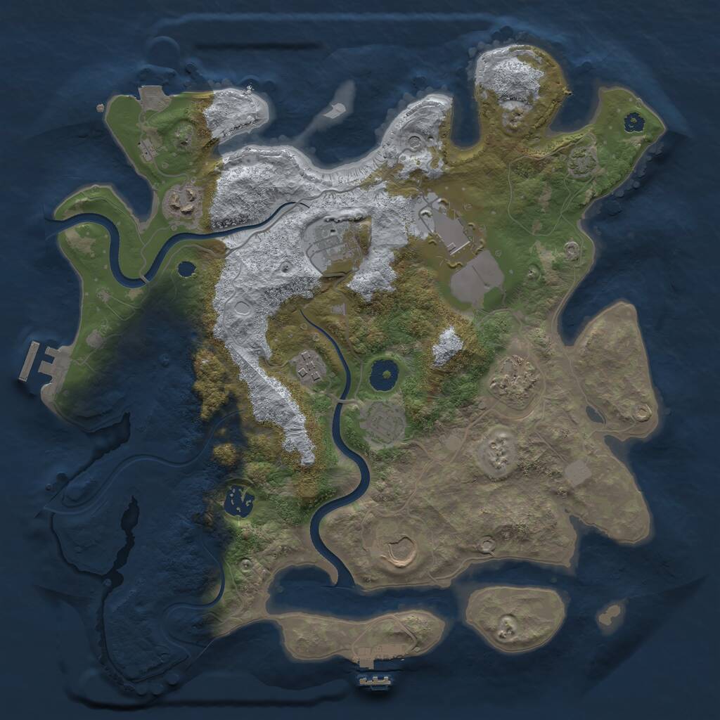 Rust Map: Procedural Map, Size: 3554, Seed: 3600, 13 Monuments