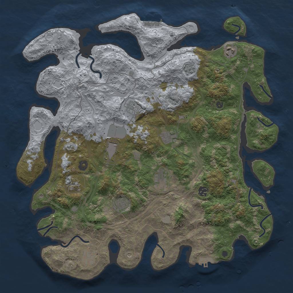 Rust Map: Procedural Map, Size: 4250, Seed: 453244234, 19 Monuments