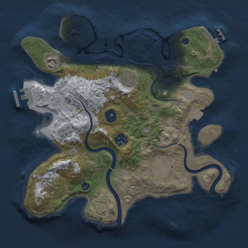 Rust Map: Procedural Map, Size: 3000, Seed: 422491122, 12 Monuments