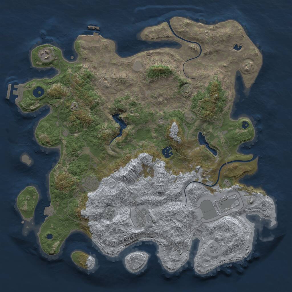 Rust Map: Procedural Map, Size: 4000, Seed: 1709580819, 12 Monuments