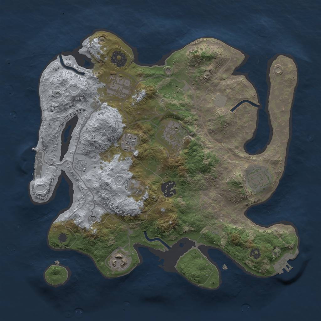Rust Map: Procedural Map, Size: 3000, Seed: 253800277, 15 Monuments