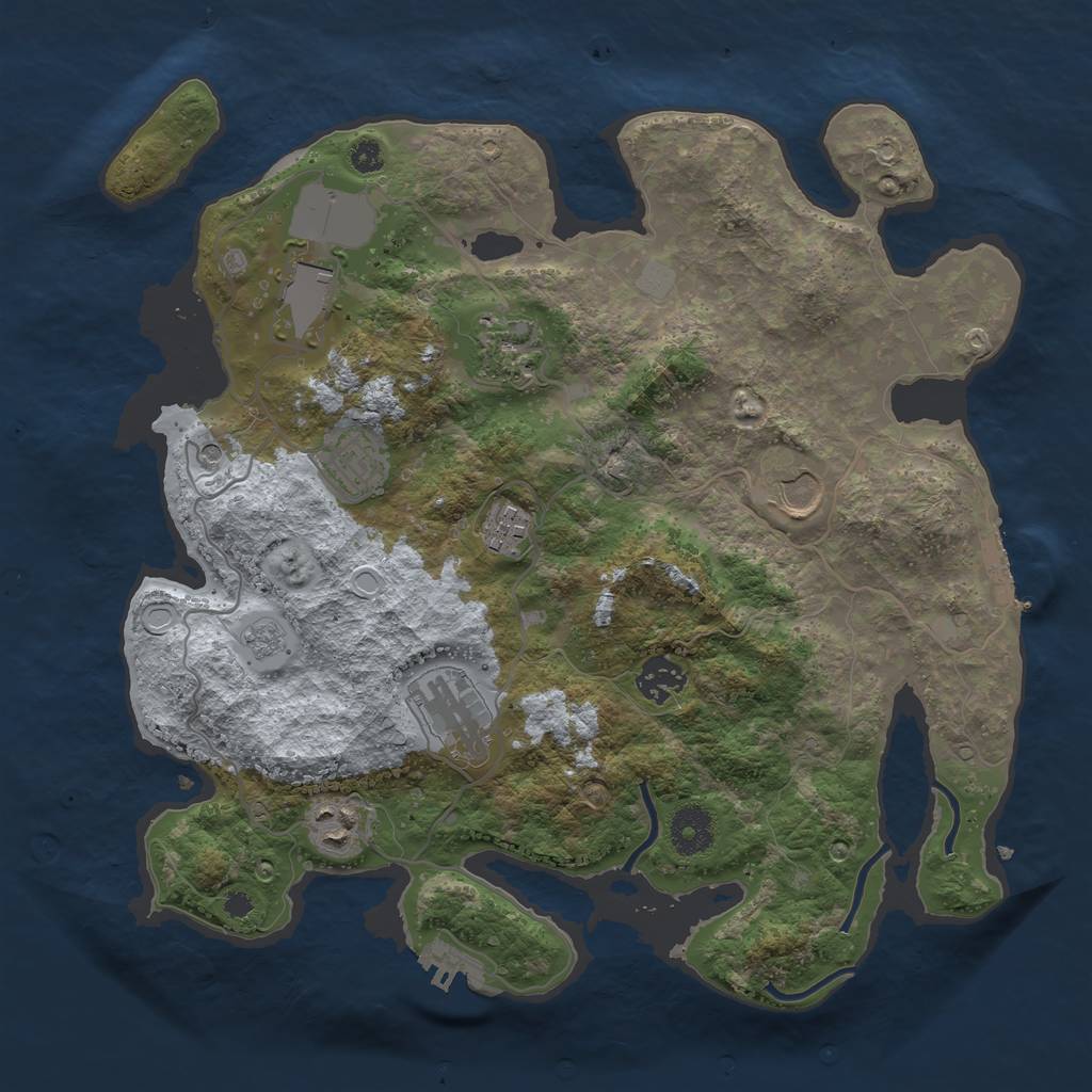 Rust Map: Procedural Map, Size: 3500, Seed: 97908469, 17 Monuments
