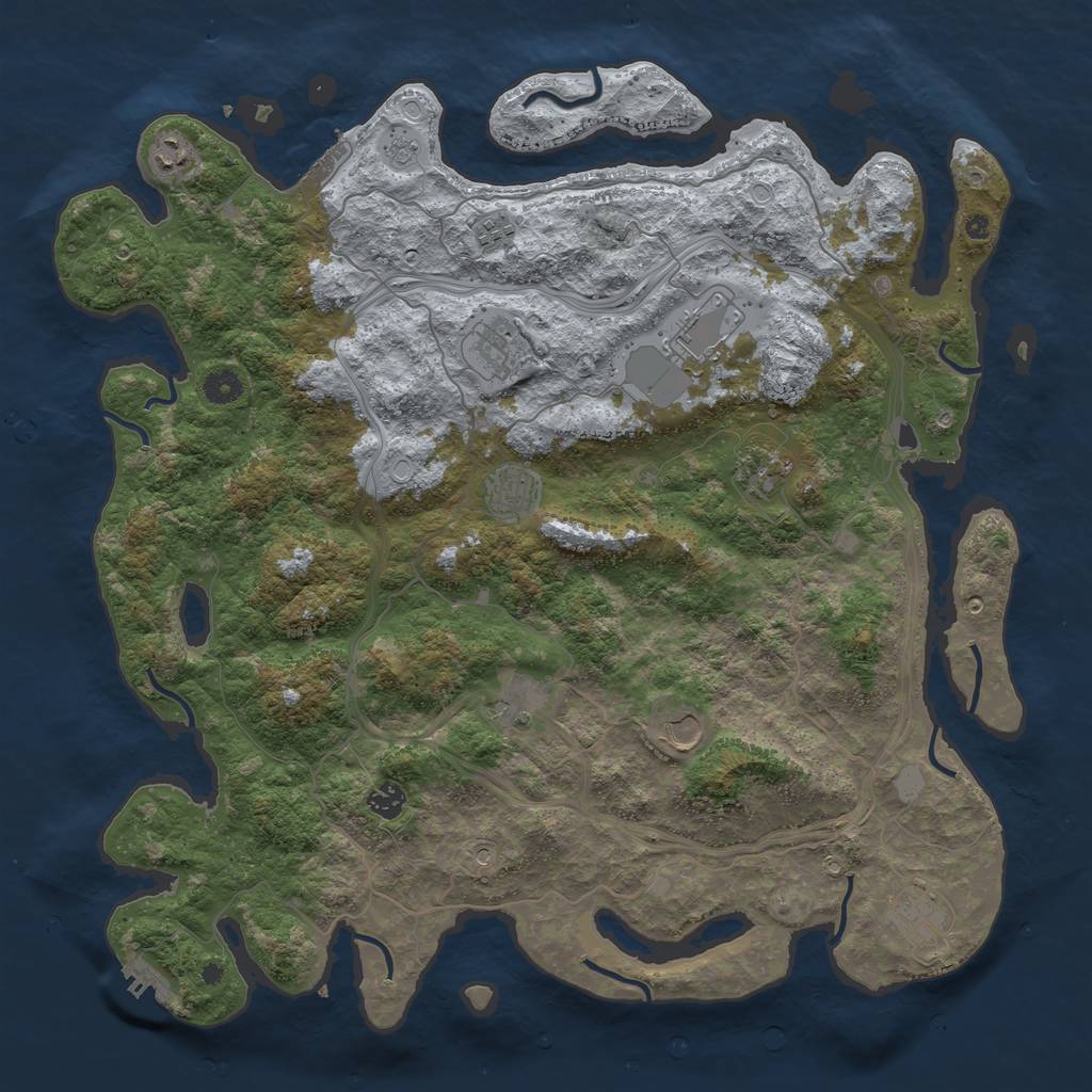 Rust Map: Procedural Map, Size: 4500, Seed: 22416, 17 Monuments