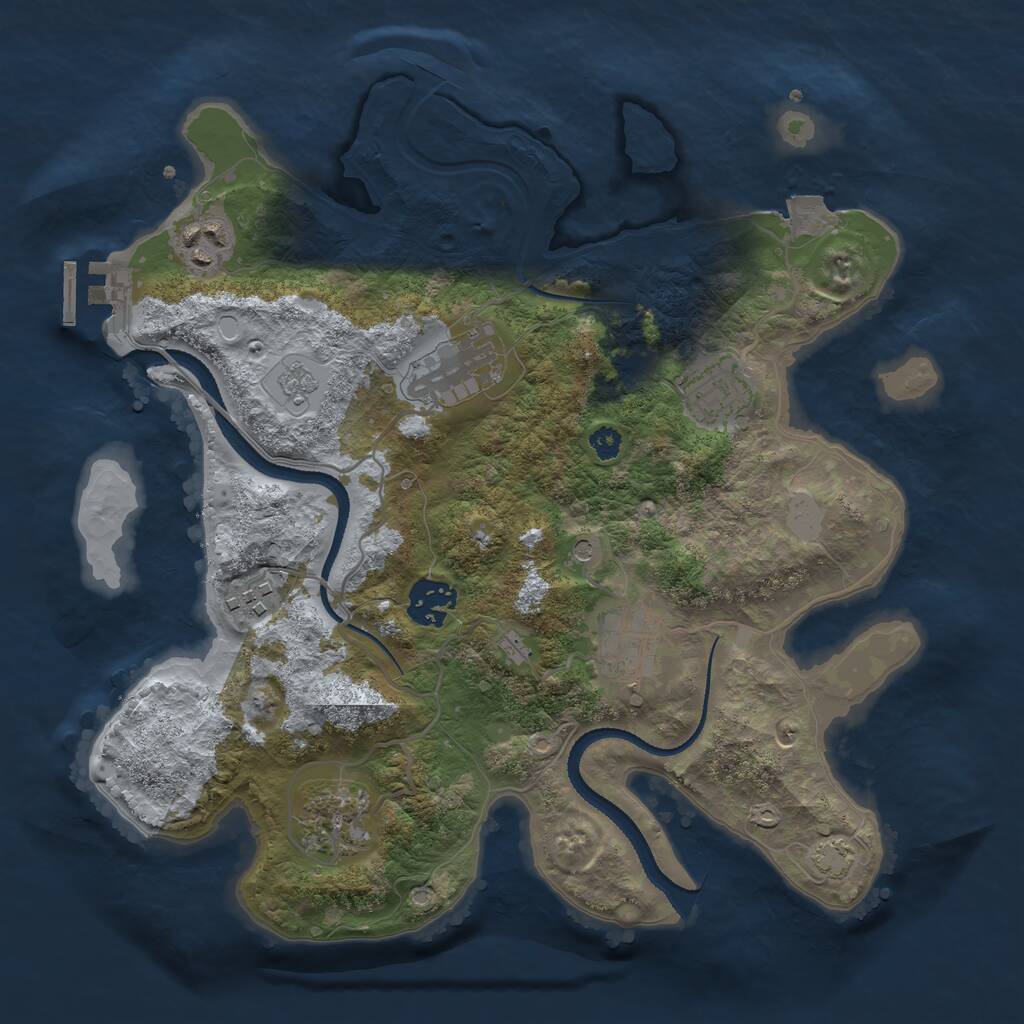 Rust Map: Procedural Map, Size: 3200, Seed: 13665111, 12 Monuments