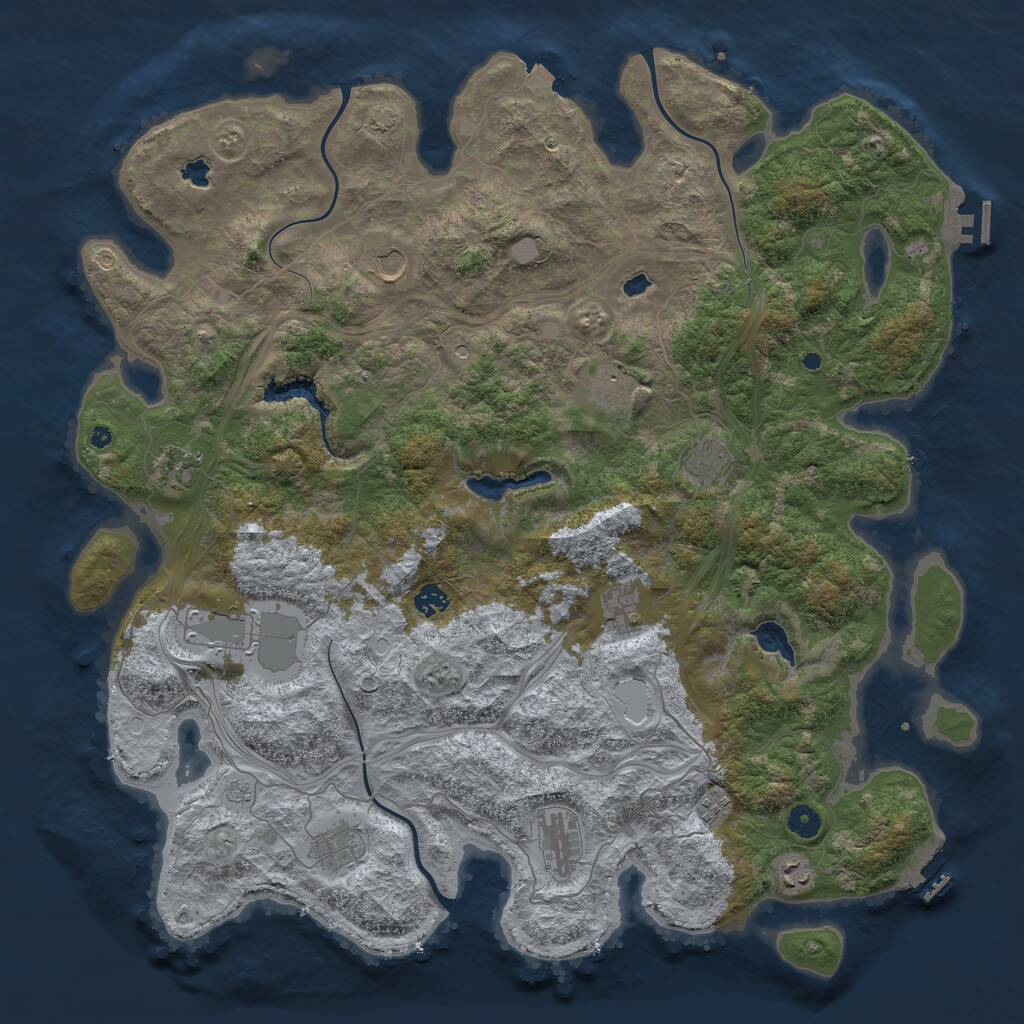 Rust Map: Procedural Map, Size: 4750, Seed: 2140217938, 17 Monuments