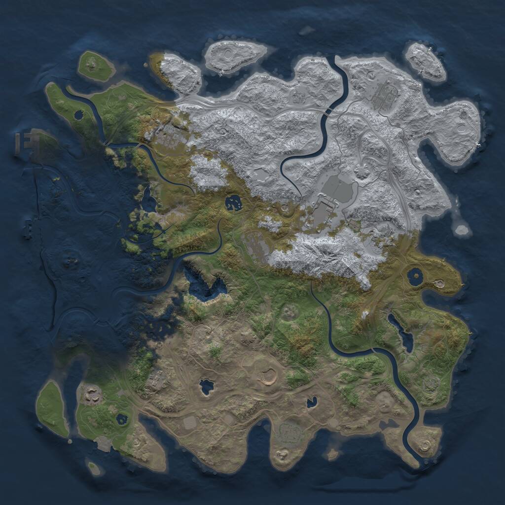 Rust Map: Procedural Map, Size: 4500, Seed: 548267124, 17 Monuments
