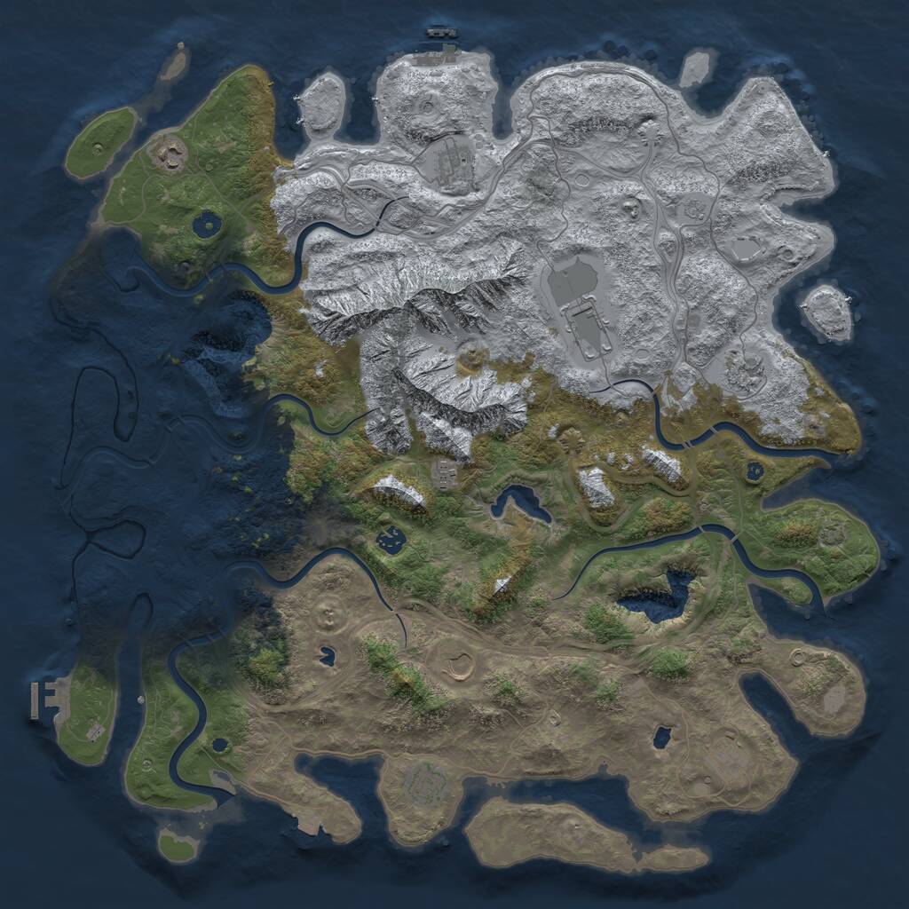 Rust Map: Procedural Map, Size: 5000, Seed: 1992681968, 15 Monuments