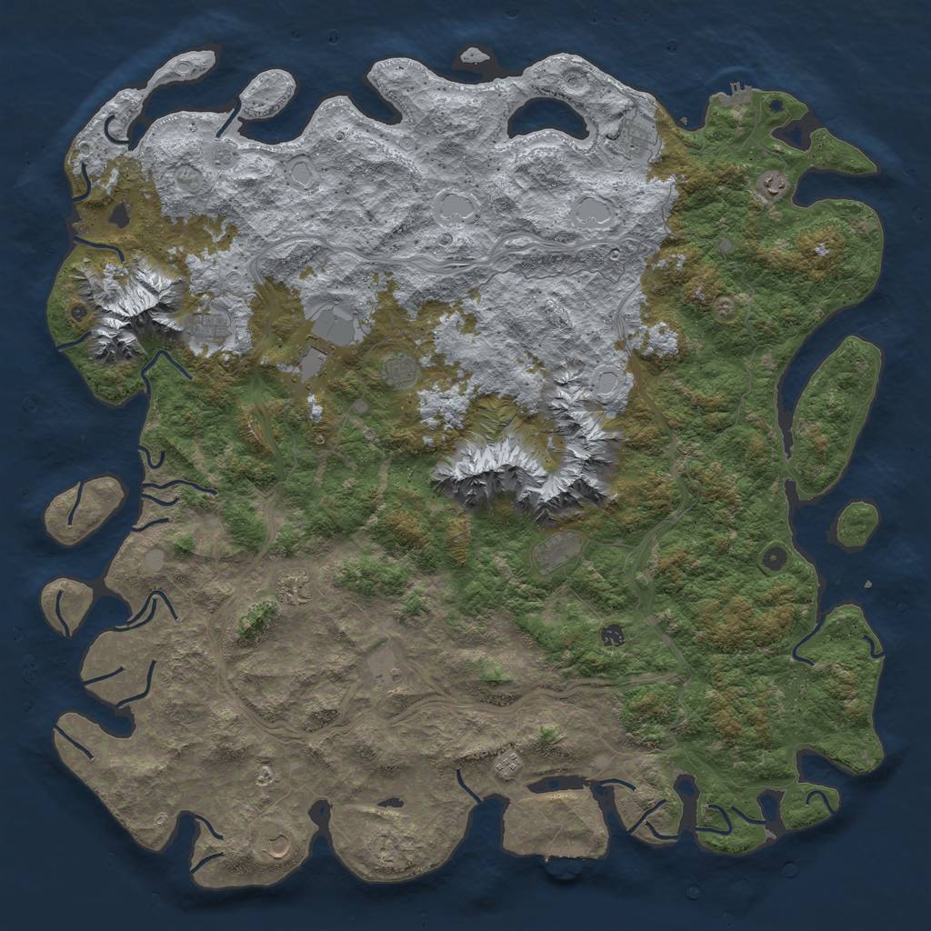 Rust Map: Procedural Map, Size: 6000, Seed: 6645656, 20 Monuments
