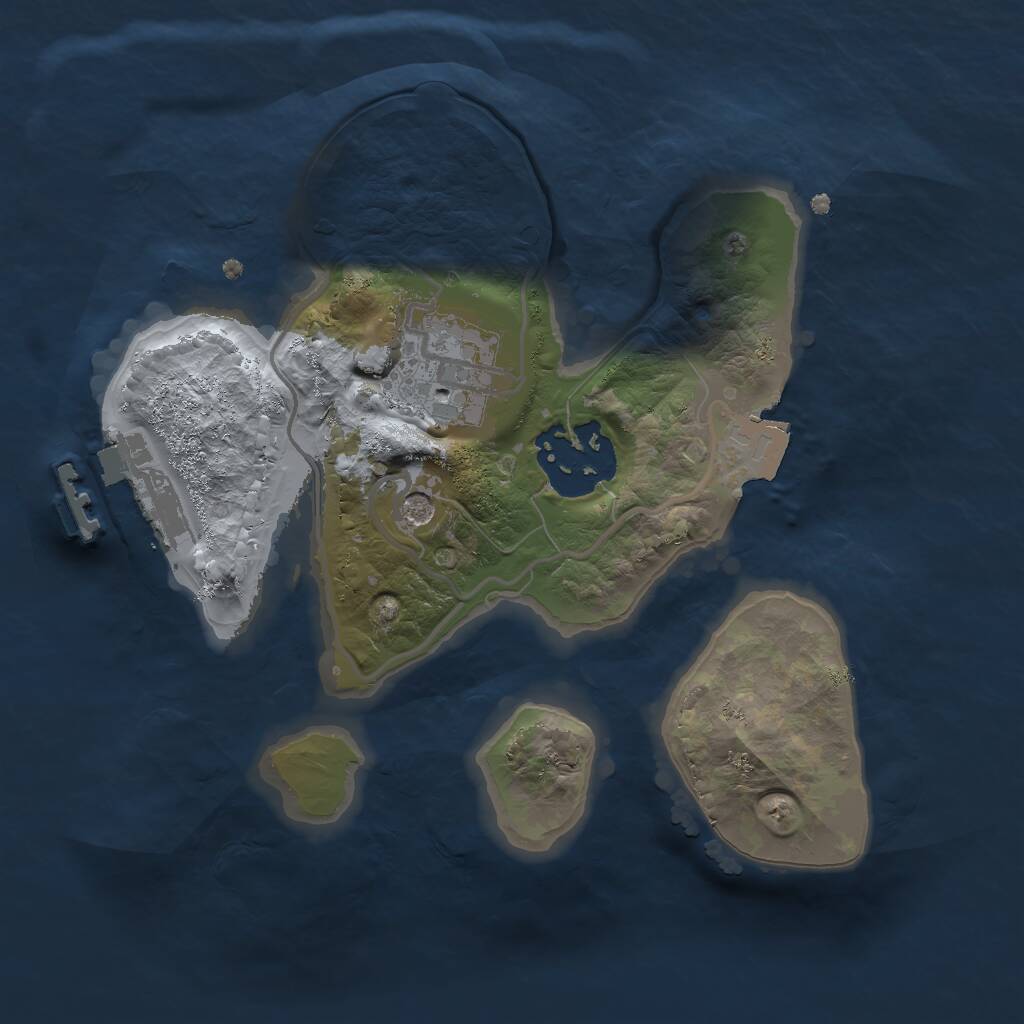 Rust Map: Procedural Map, Size: 2000, Seed: 406135035, 5 Monuments