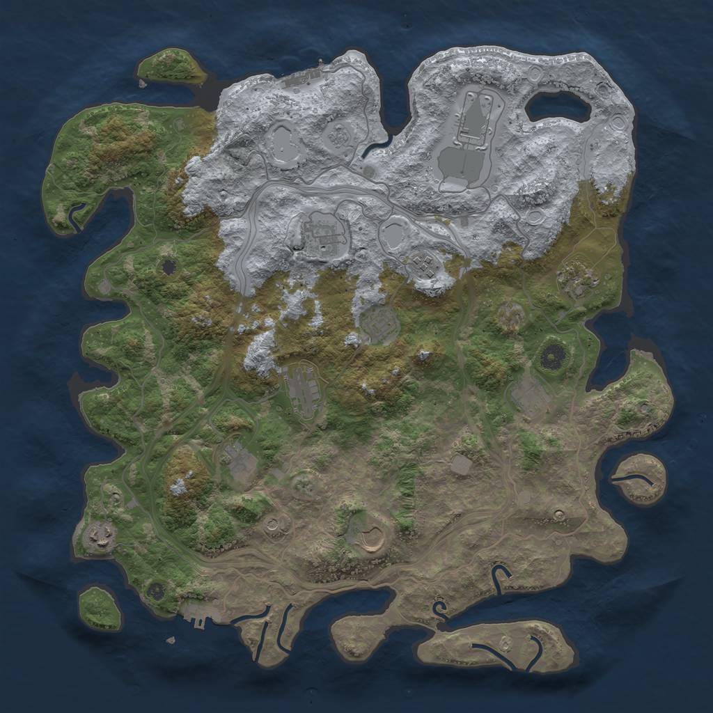 Rust Map: Procedural Map, Size: 4250, Seed: 949034908, 19 Monuments