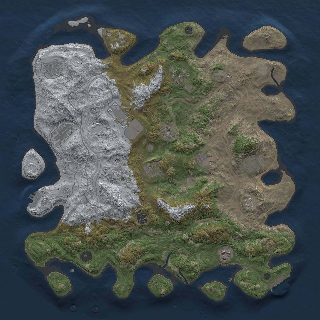 Rust Map: Procedural Map, Size: 4250, Seed: 30446, 17 Monuments