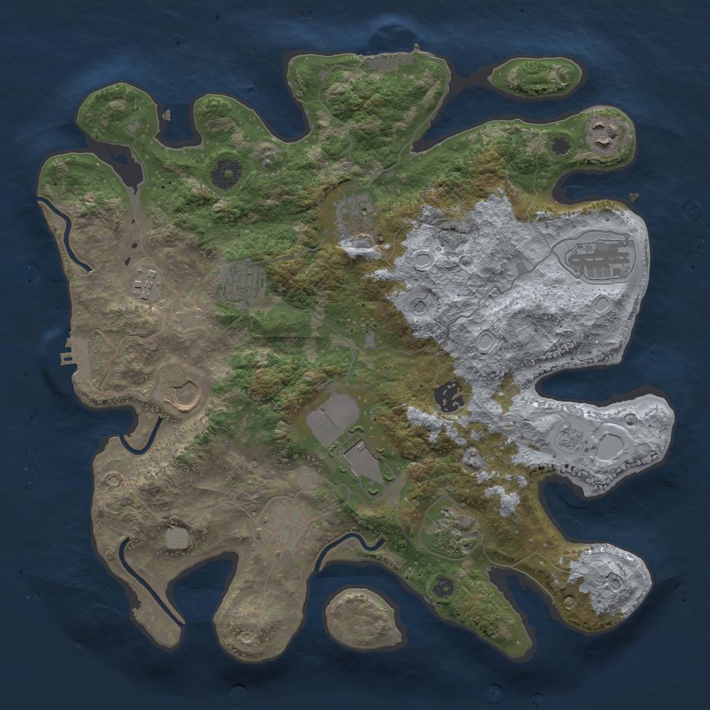 Rust Map: Procedural Map, Size: 3500, Seed: 1432781999, 19 Monuments