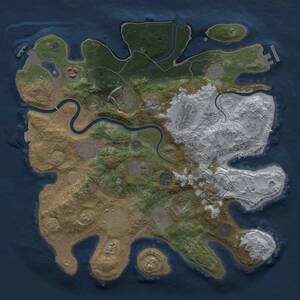 Thumbnail Rust Map: Procedural Map, Size: 3500, Seed: 1432781999, 18 Monuments
