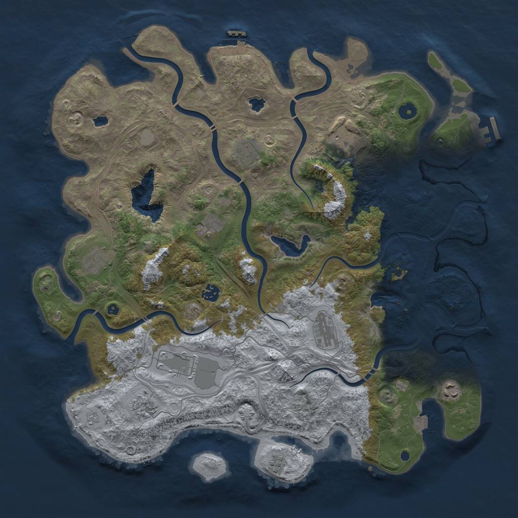 Rust Map: Procedural Map, Size: 4500, Seed: 2046352030, 16 Monuments