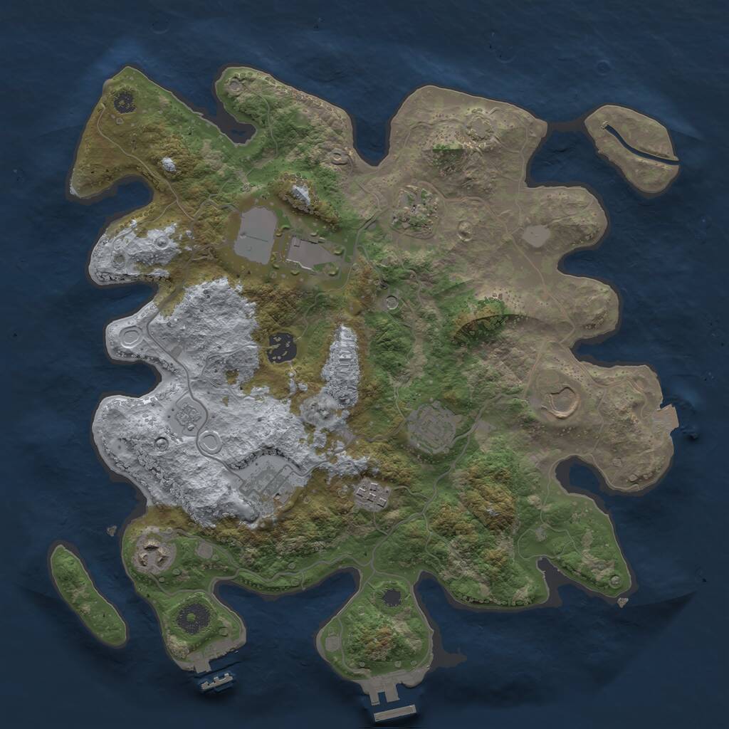 Rust Map: Procedural Map, Size: 3500, Seed: 37141, 14 Monuments