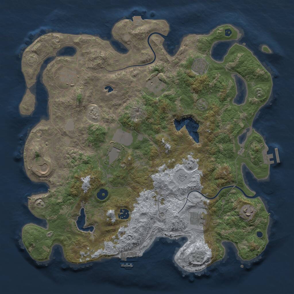 Rust Map: Procedural Map, Size: 4000, Seed: 138081137, 15 Monuments