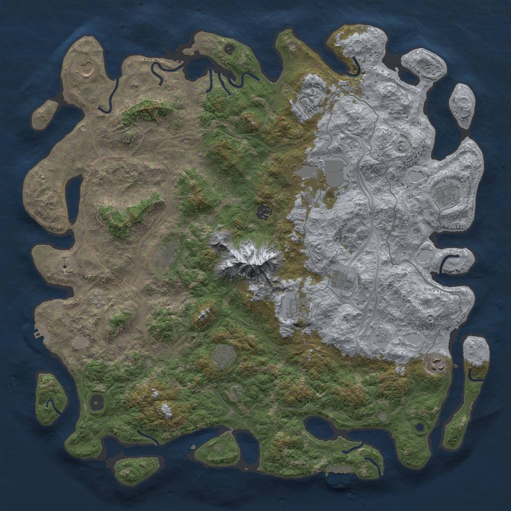 Rust Map: Procedural Map, Size: 5000, Seed: 873145, 20 Monuments