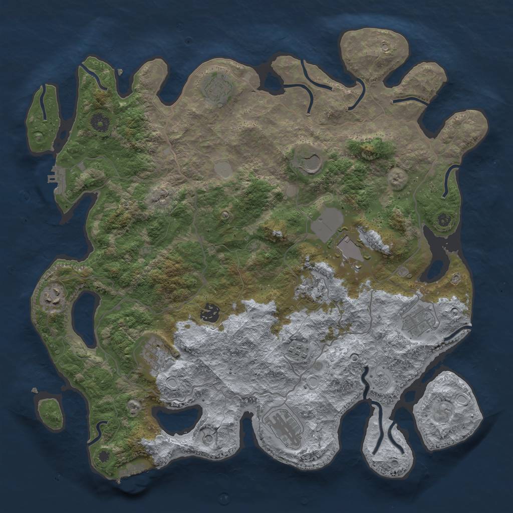 Rust Map: Procedural Map, Size: 4000, Seed: 556489, 19 Monuments